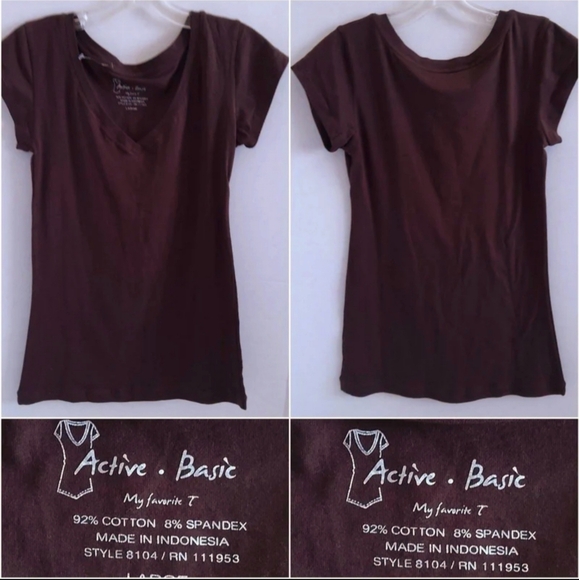Active Basics My Favorite T v-neck t-shirt size Large (NWOTS) - Picture 5 of 5